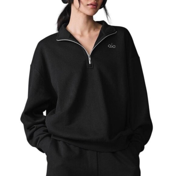 ALO Yoga Black Accolade 1/4 Zip Pullover NWT - Picture 8 of 8